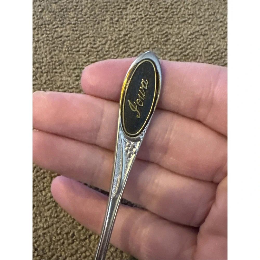 Vintage Iowa State Mini Spoon Silver Tone (TD)